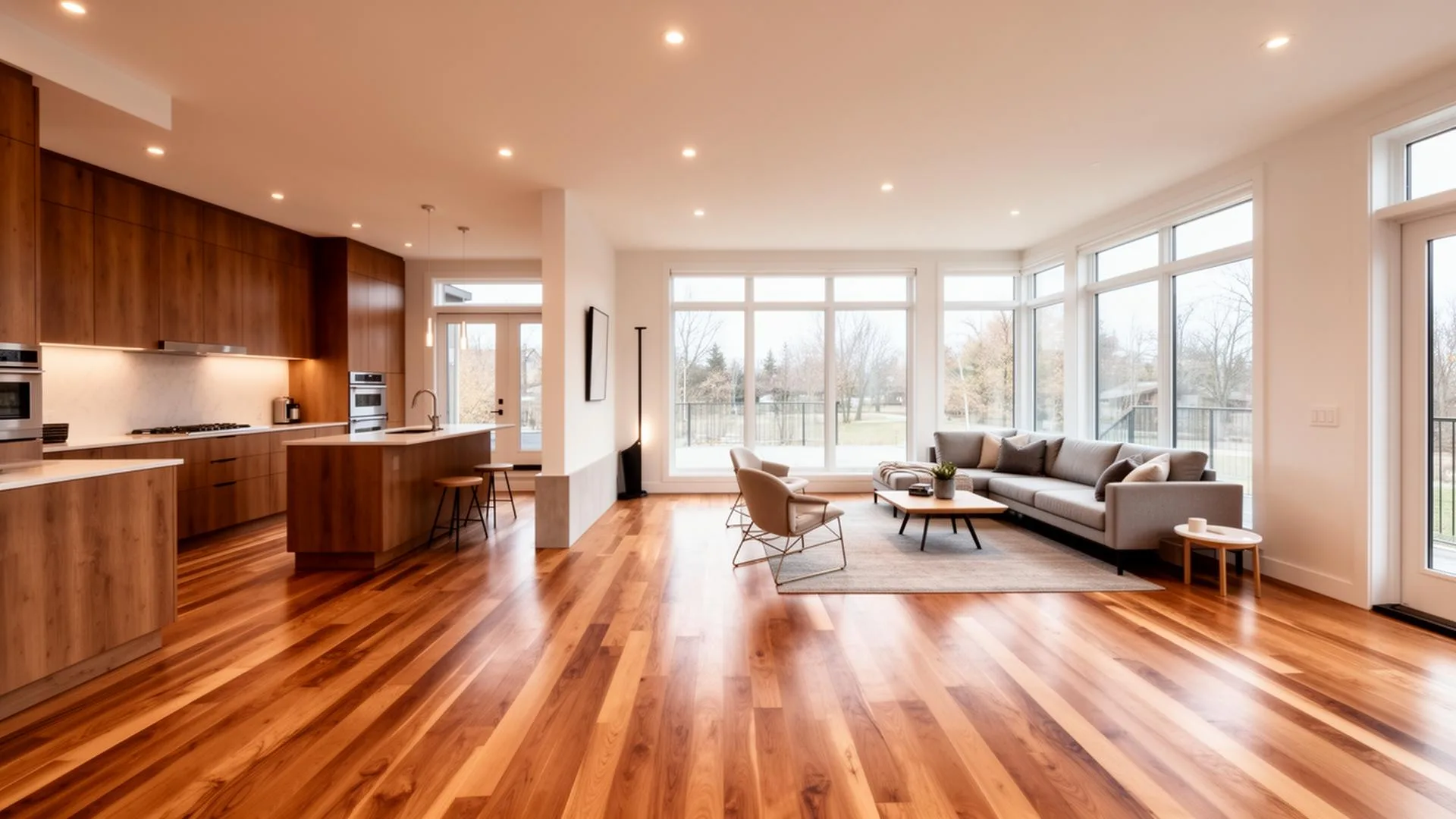 Beautiful hardwood flooring in a modern Canadian home